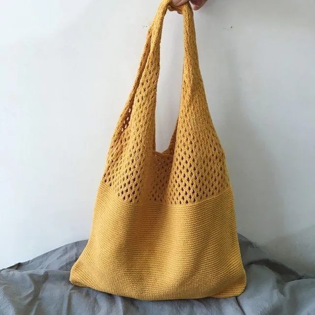 Knitted Fashion Vintage Large Capacity Totes Shoulder Bags