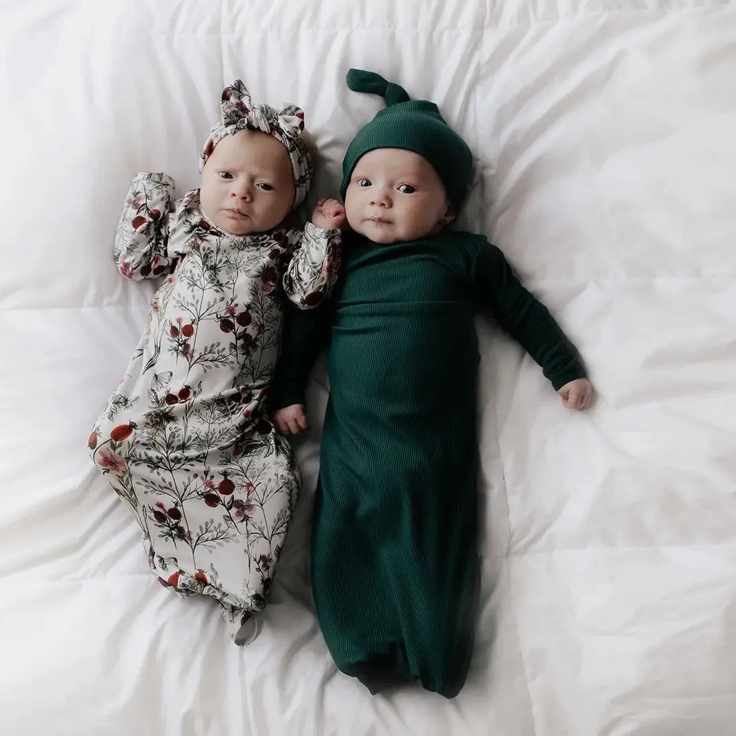 Knotted Gown & Bow | Floral Print