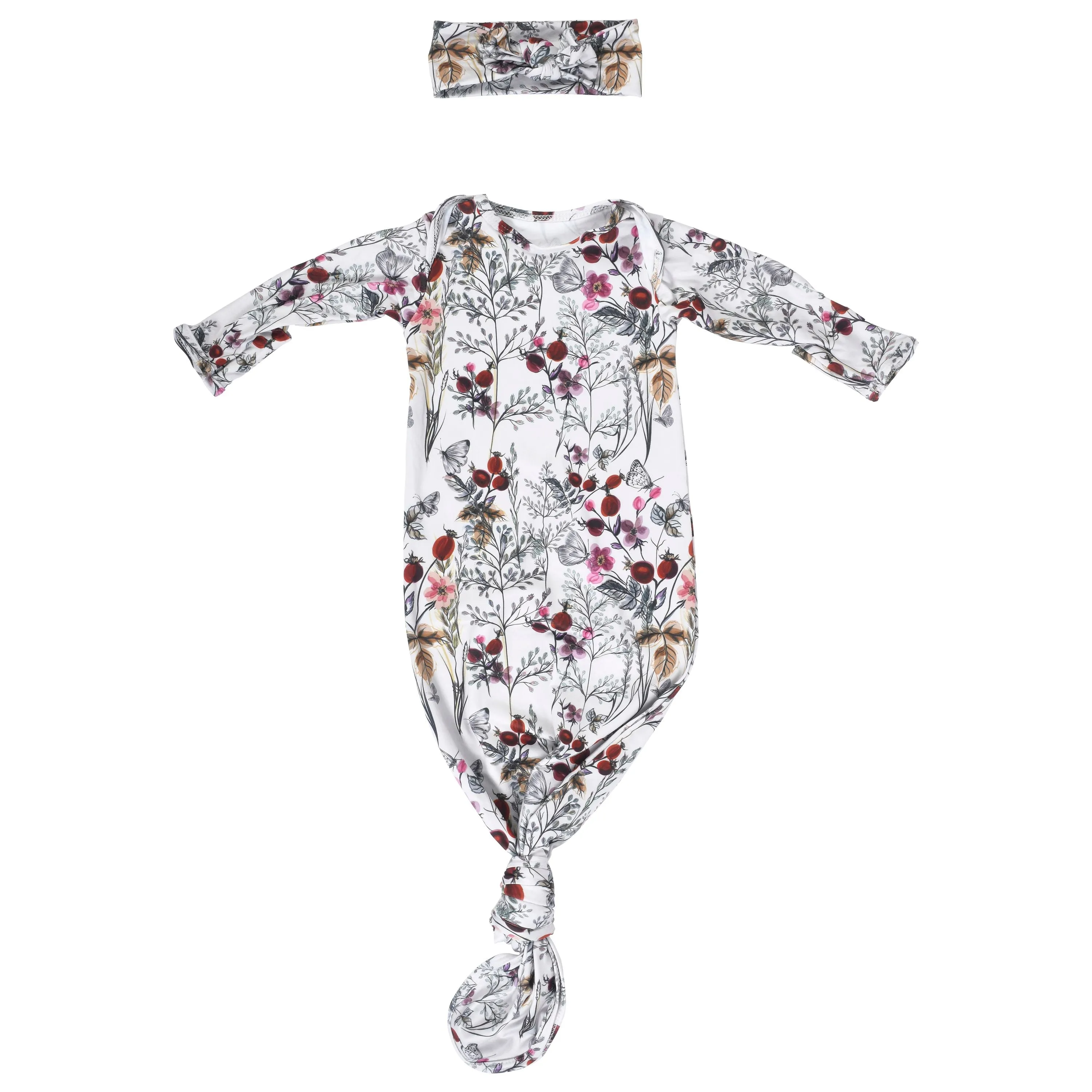 Knotted Gown & Bow | Floral Print