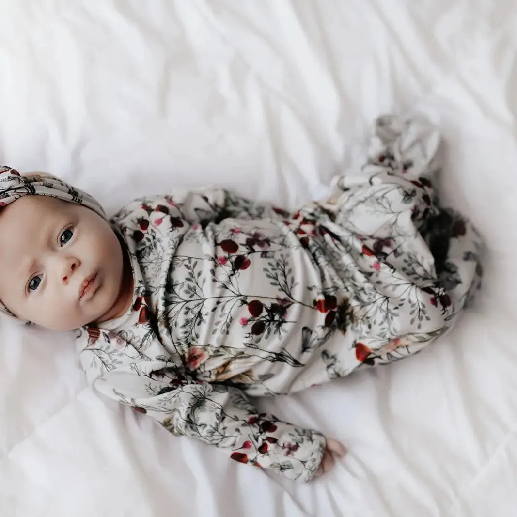 Knotted Gown & Bow | Floral Print