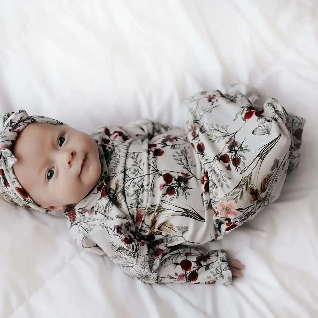Knotted Gown & Bow | Floral Print