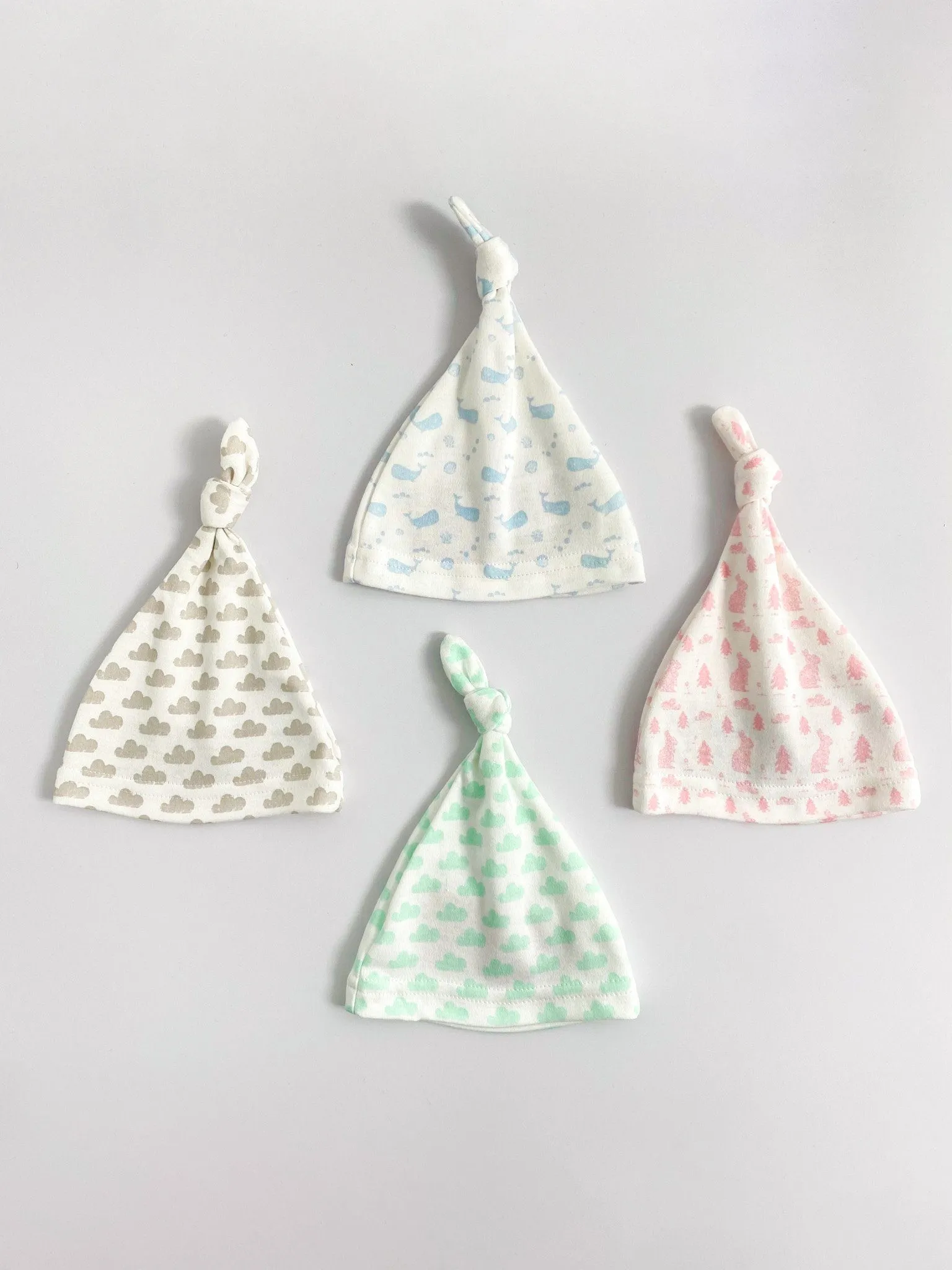 Knotted Hat, Bunny Meadow, Premium 100% Organic Cotton