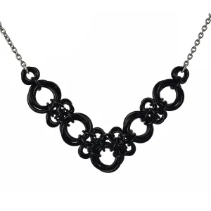 Knotted V Necklace - Black