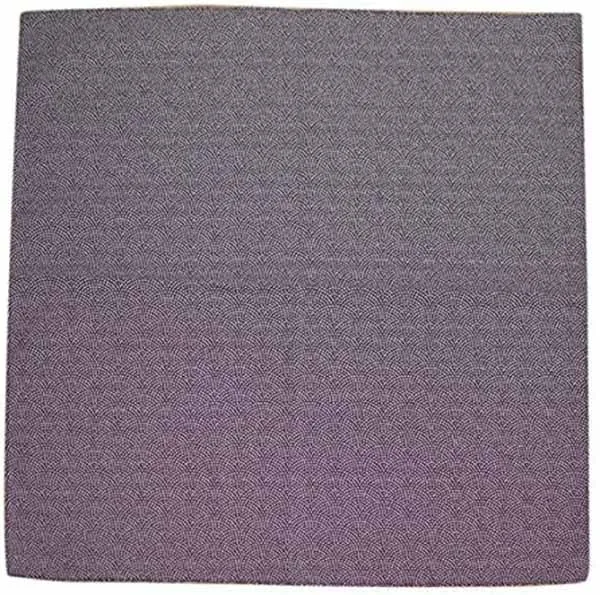 Komon - Double-Sided Dyeing - Samekomon x Asanoha (Purple x Rikyu) さざら織両面ふろしき（鮫小紋×麻葉）紫×利休 105 x 105 cm - Furoshiki (Japanese Wrapping Cloth)