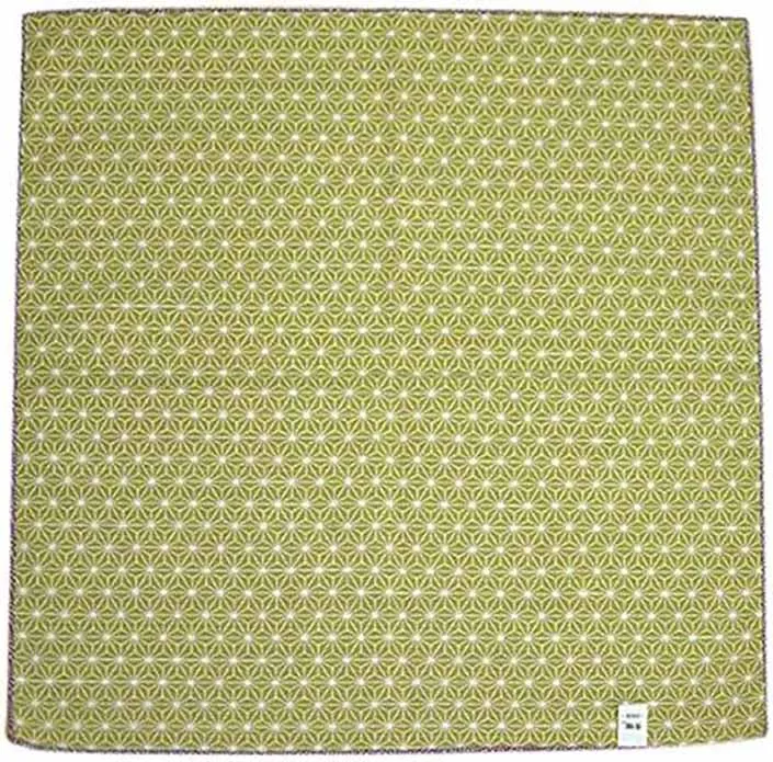 Komon - Double-Sided Dyeing - Samekomon x Asanoha (Purple x Rikyu) さざら織両面ふろしき（鮫小紋×麻葉）紫×利休 105 x 105 cm - Furoshiki (Japanese Wrapping Cloth)