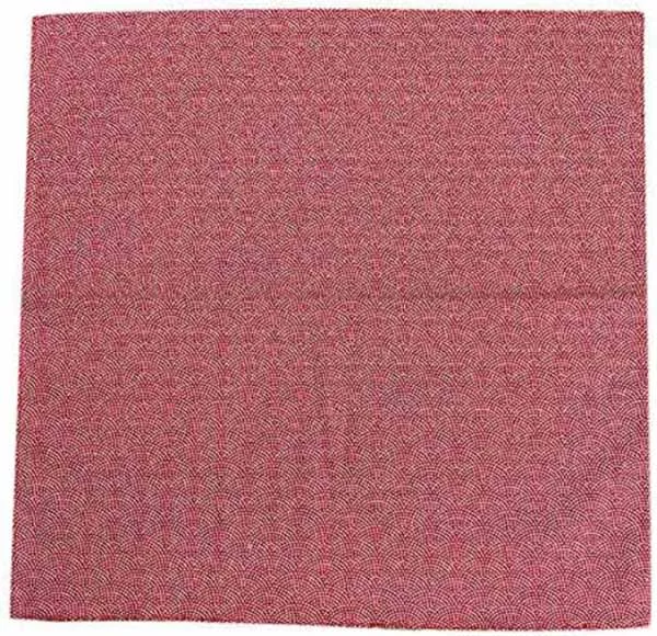 Komon - Double-Sided Dyeing - Samekomon x Asanoha (Red x Rikyu) さざら織両面ふろしき（鮫小紋×麻葉）赤×利休  105 x 105 cm - Furoshiki (Japanese Wrapping Cloth)