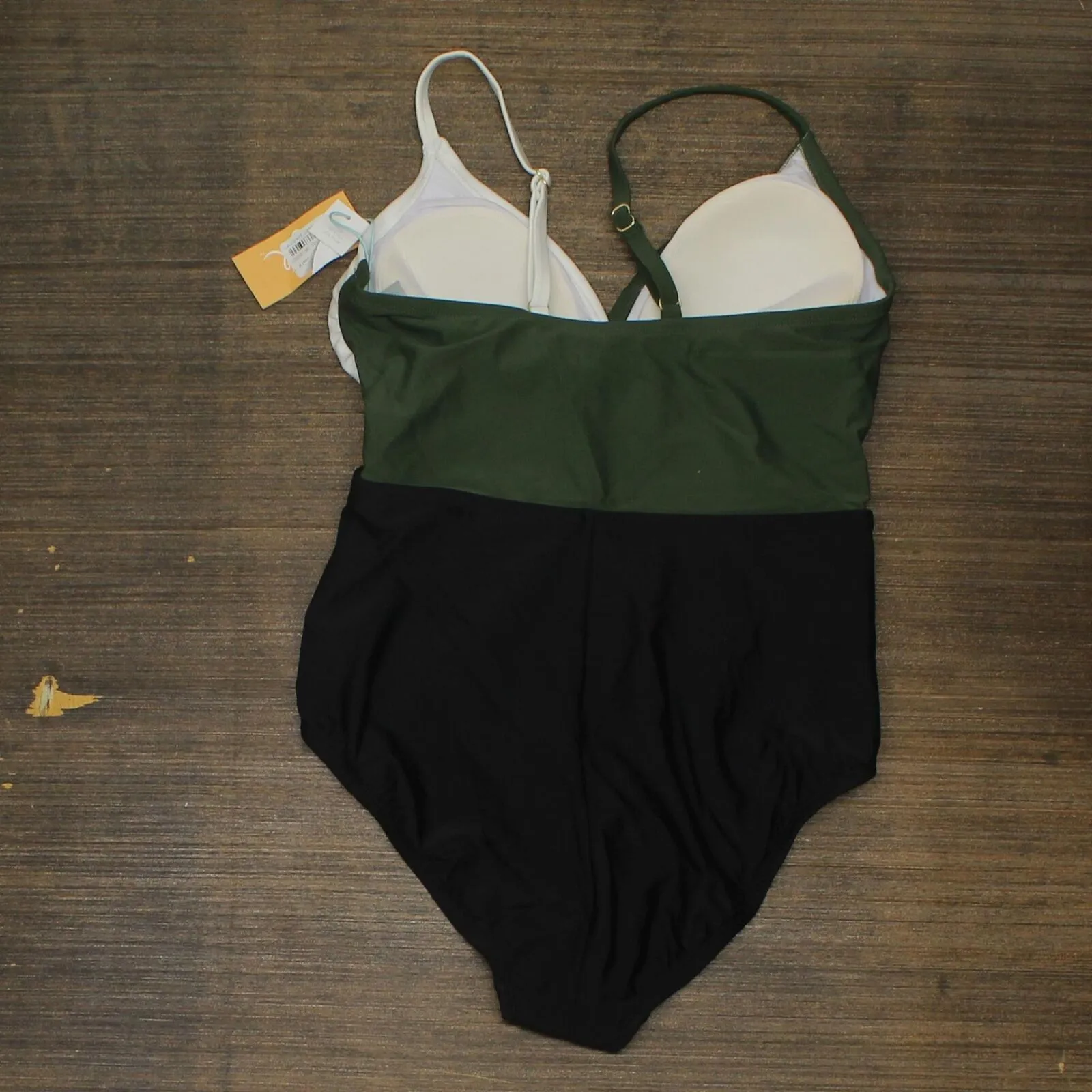 Kona Sol Women's Color Block Wrap High Coverage One Piece Swimsuit AFK69 Green M