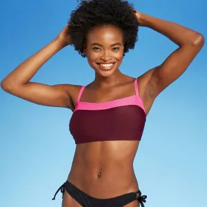Kona Sol Women's Colorblock Bandeau Bikini Top - D/DD