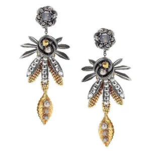 Leaf Bead Mixed Earrings