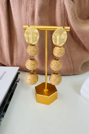 Lido Natural Rattan Drop Earrings