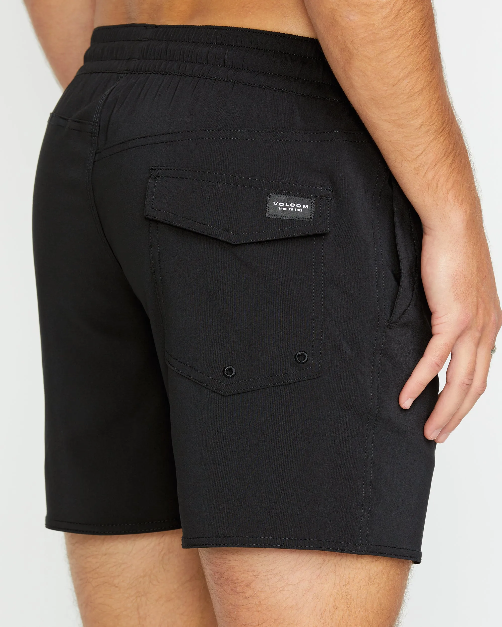 Lido Solid Trunk 16" Boardshort - BLACK