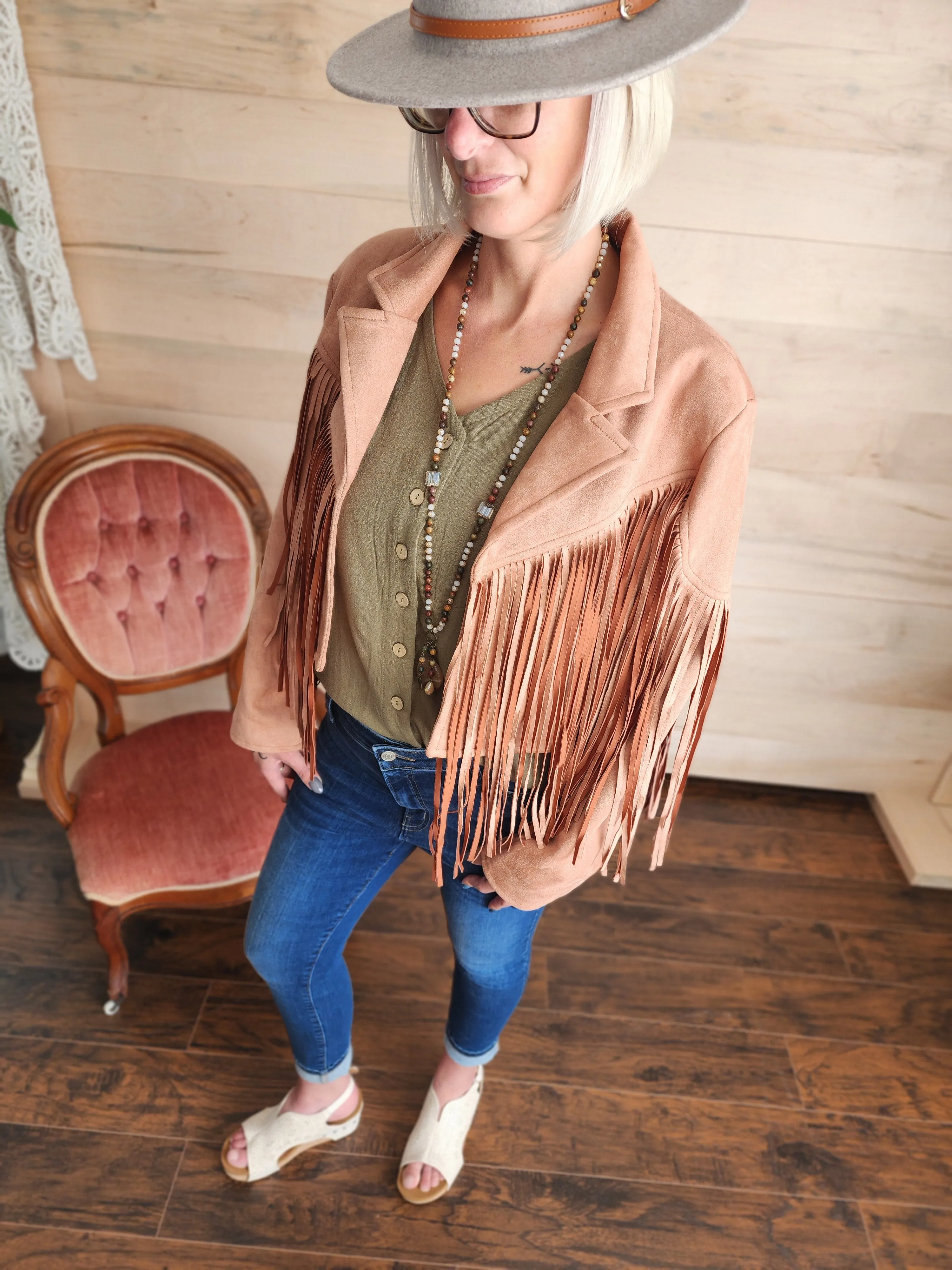 Linen button up v-neck sleeveless blouse in olive *