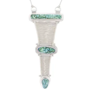Loretta - Triple Opal Hinged Woven Silver Bridge Necklace