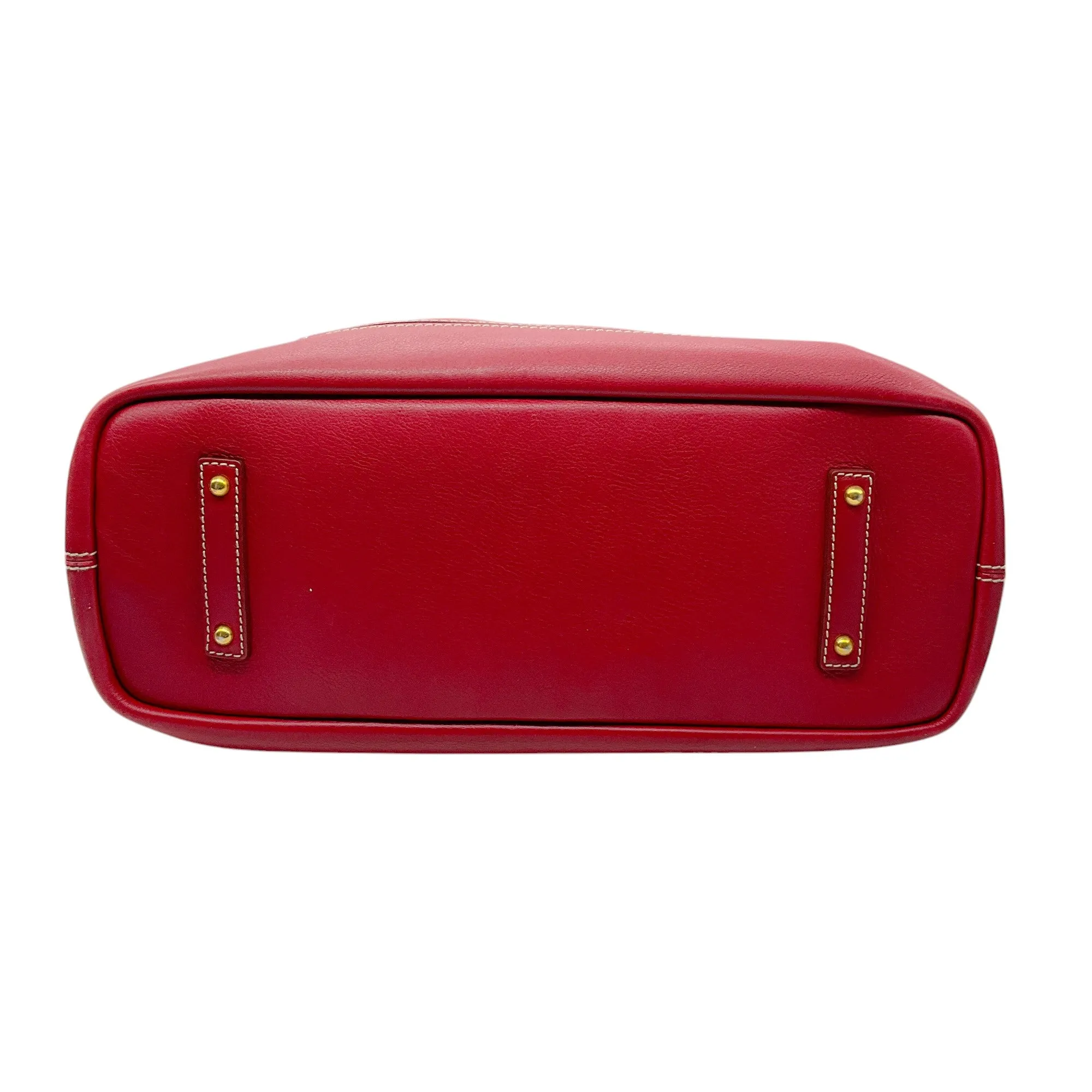 Loro Piana Red Leather Bellevue Handbag