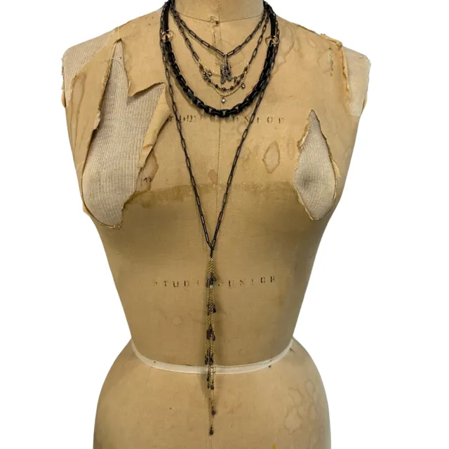 Lotus Drop 30" Necklace in Mixed Metal