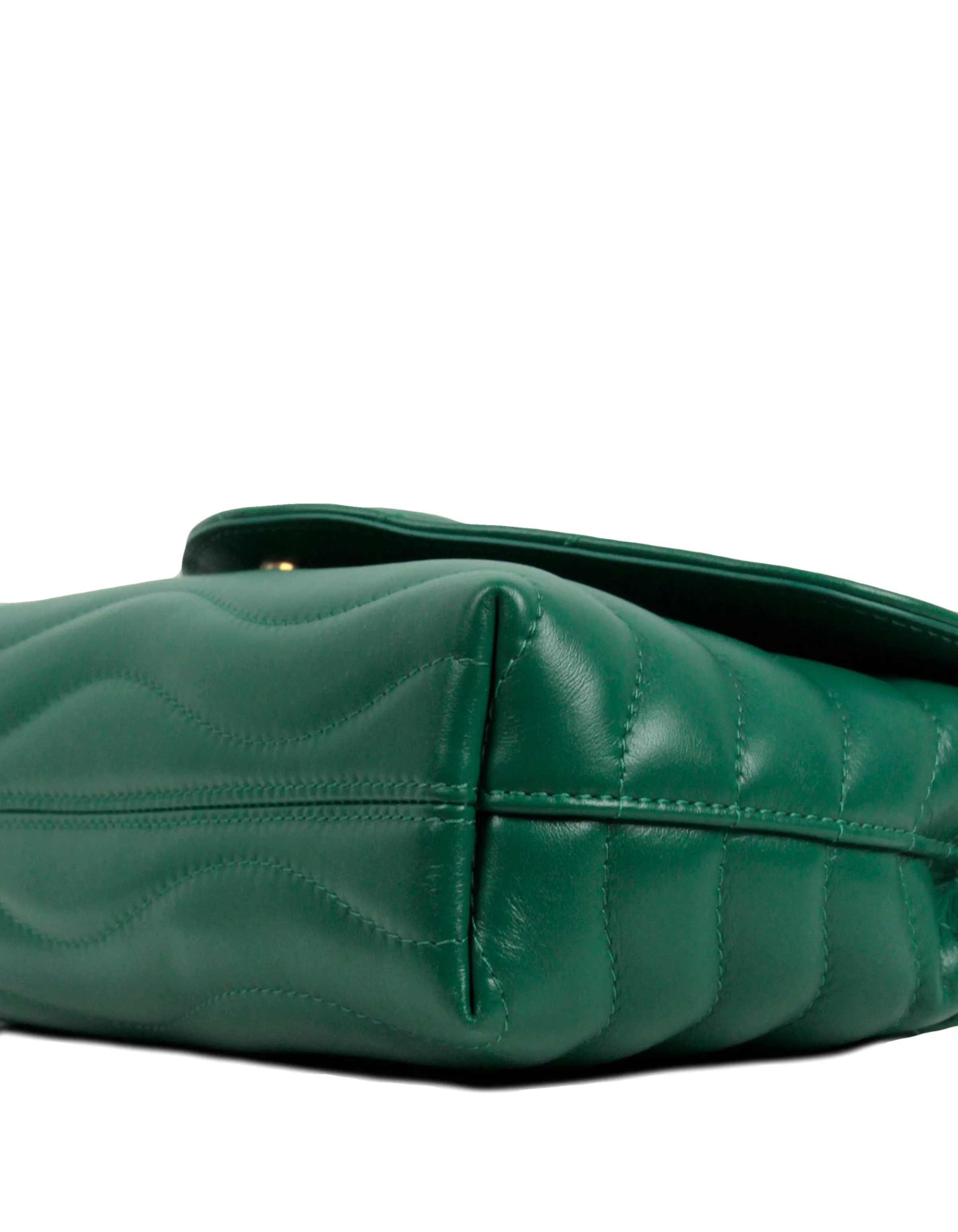 Louis Vuitton NEW Emerald Green Leather LV New Wave Chain Bag