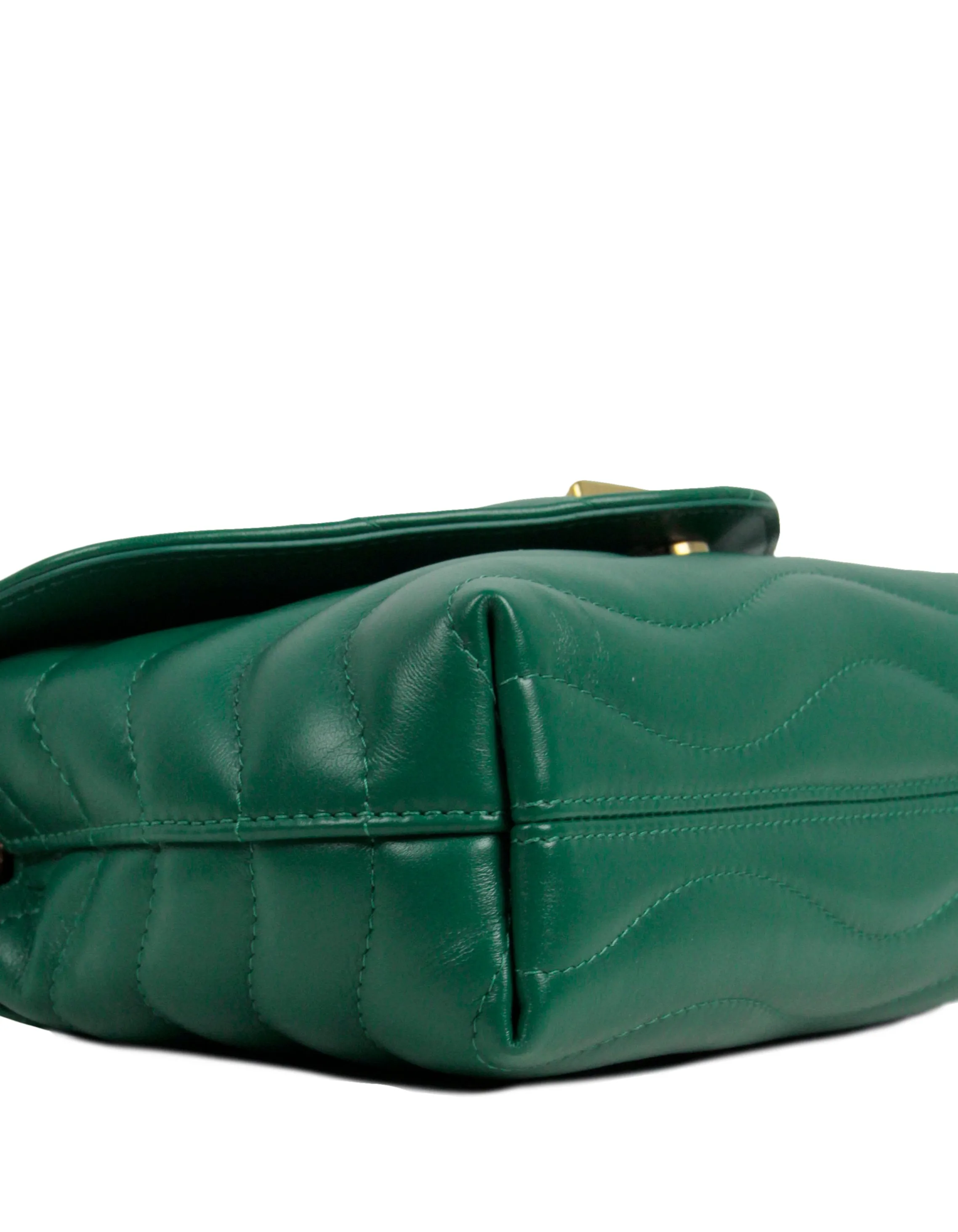 Louis Vuitton NEW Emerald Green Leather LV New Wave Chain Bag