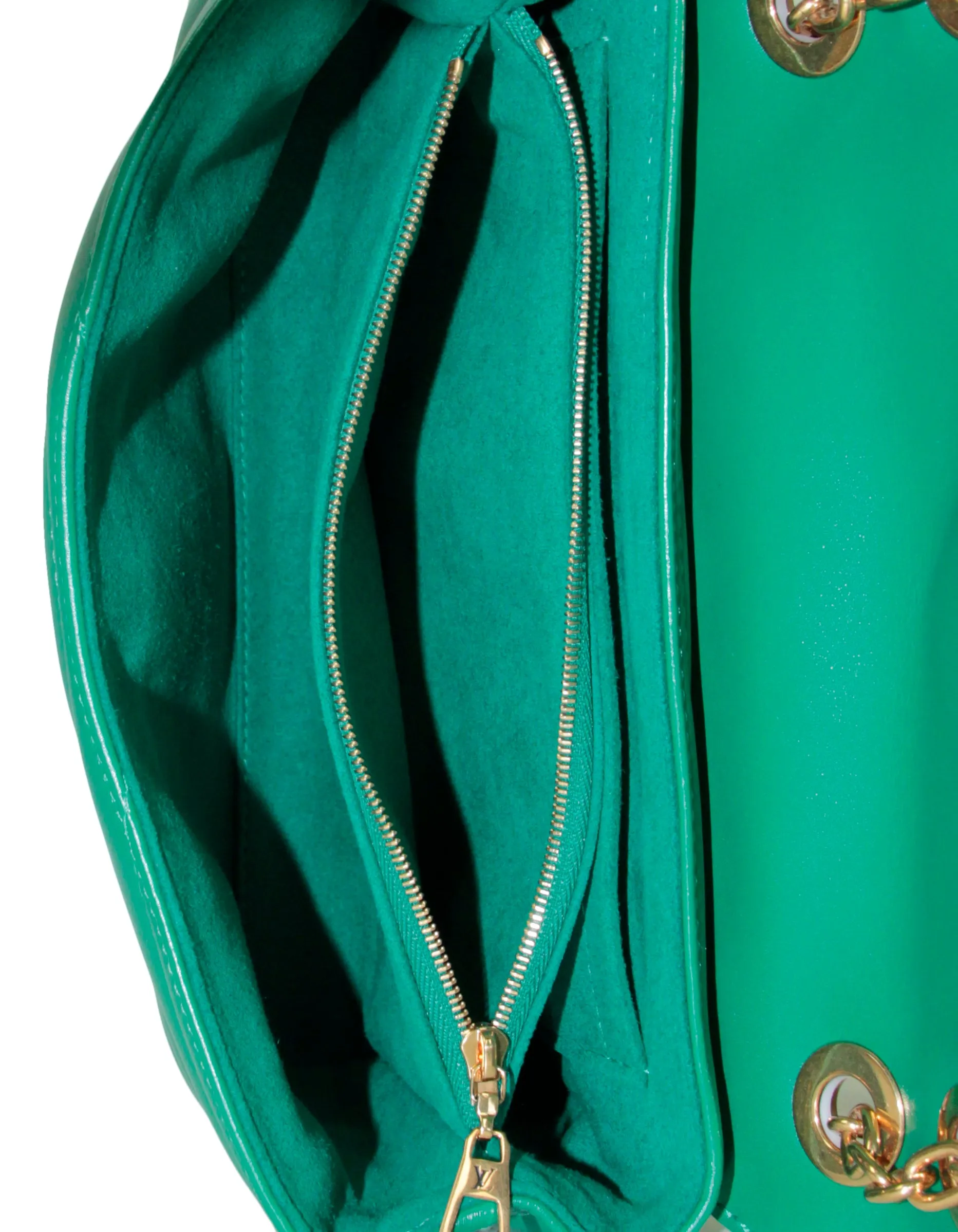 Louis Vuitton NEW Emerald Green Leather LV New Wave Chain Bag