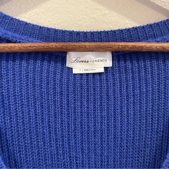 Lovers Friends Fringe Chunky Knit Oversized Colorblock Slouchy striped Sweater