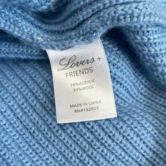 Lovers Friends Fringe Chunky Knit Oversized Colorblock Slouchy striped Sweater