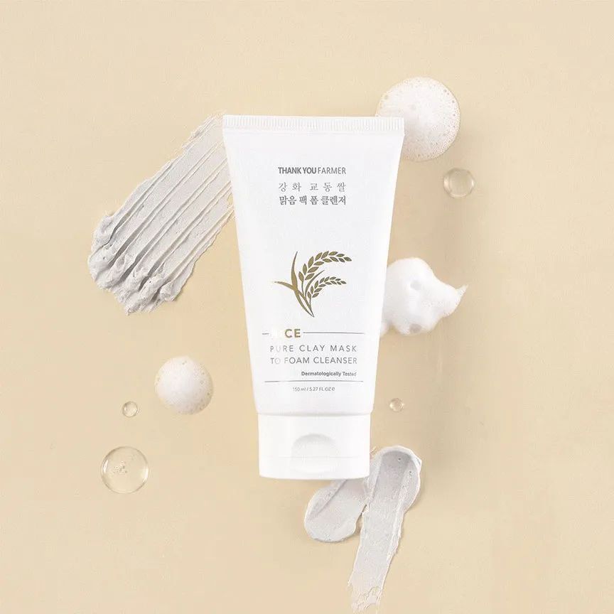 <b>Thank You Farmer</b><br>Rice Pure Clay Mask to Foam Cleanser<br>(150ml)</br>