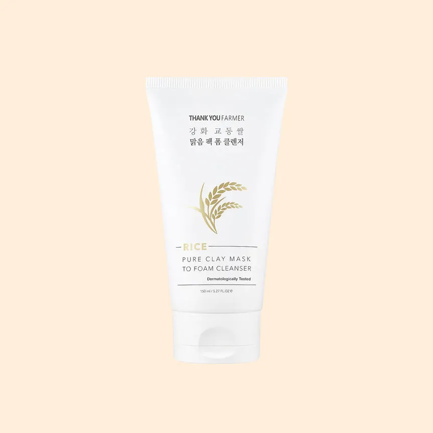 <b>Thank You Farmer</b><br>Rice Pure Clay Mask to Foam Cleanser<br>(150ml)</br>