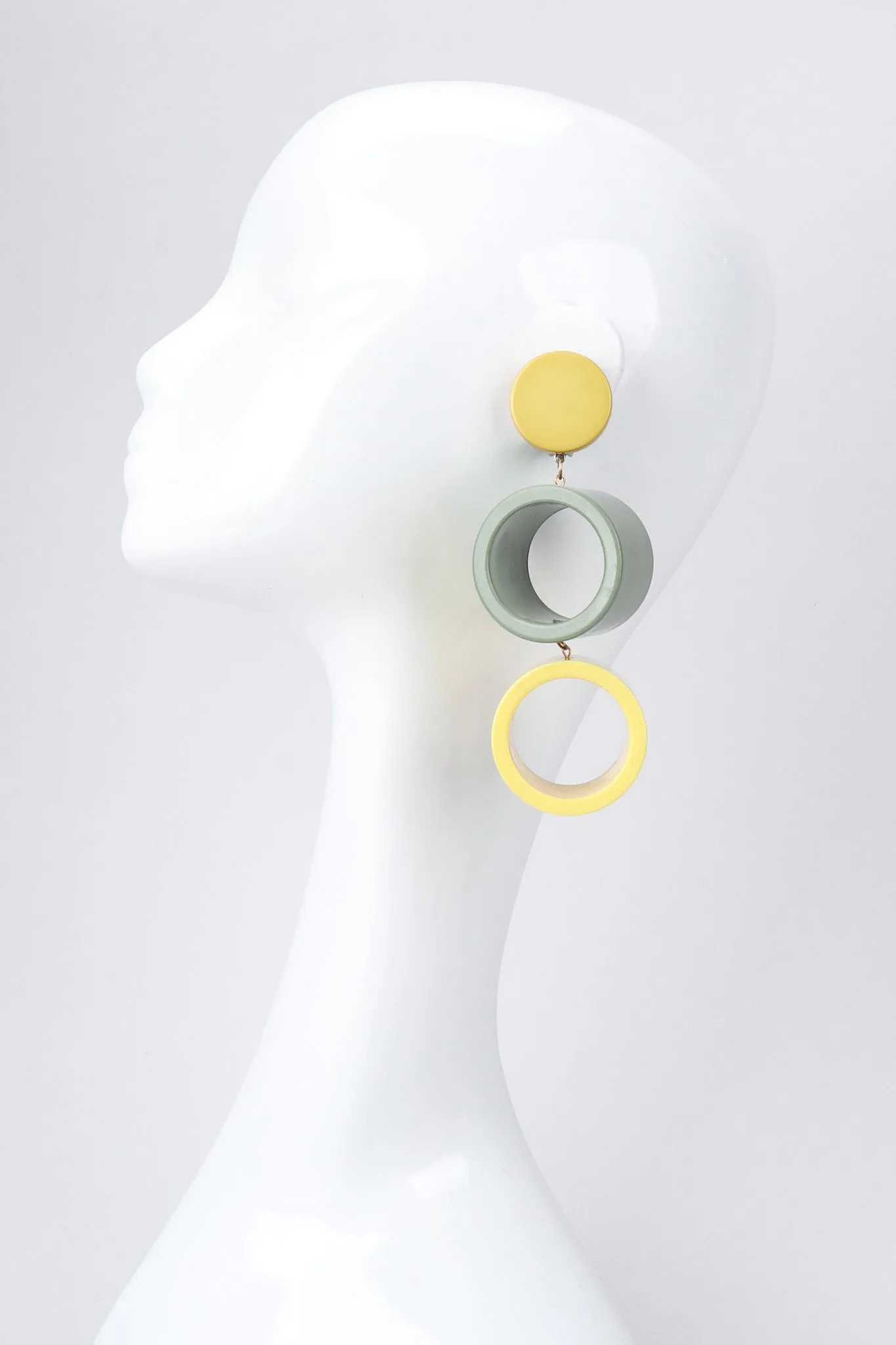 Lucite Colorblock Cylinder Earrings