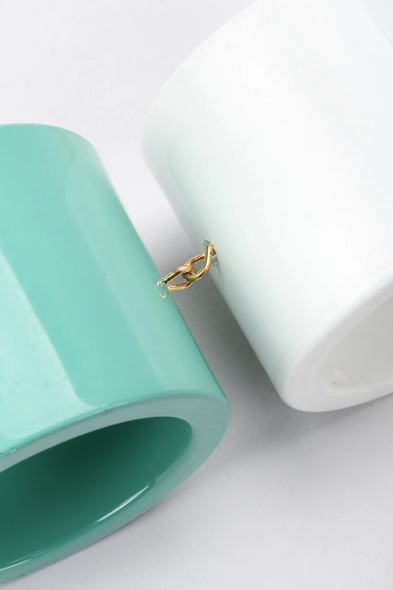 Lucite Colorblock Cylinder Earrings