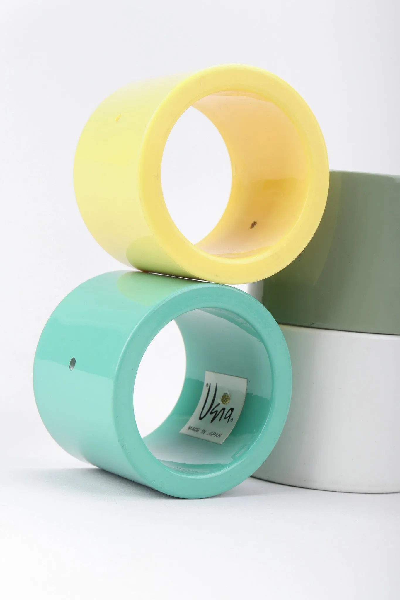 Lucite Colorblock Cylinder Earrings