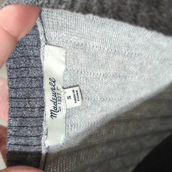 Madewell Colorblock Linear Stitch Sweater
