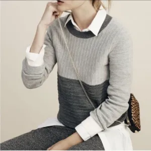 Madewell Colorblock Linear Stitch Sweater