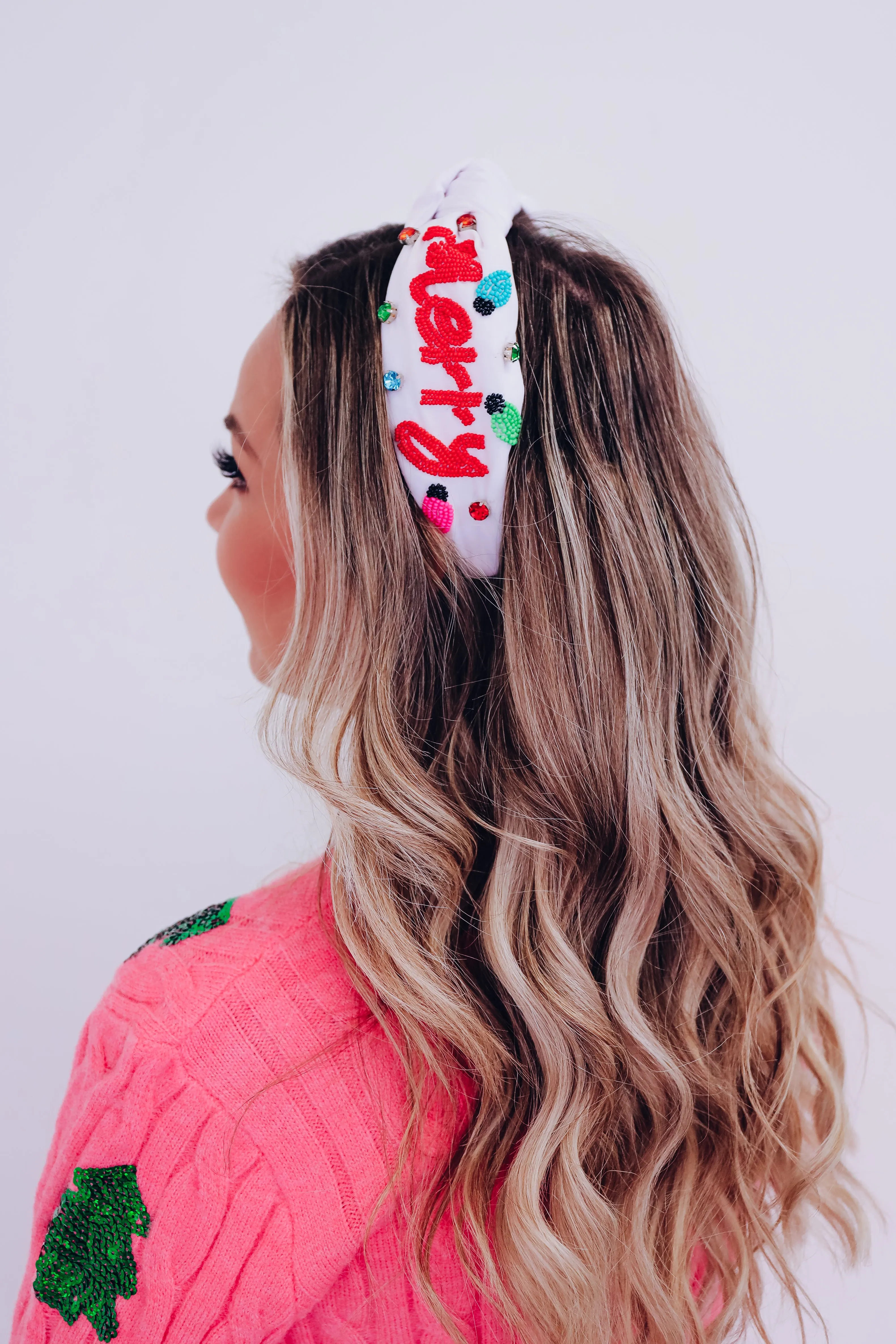 Merry And Bright Knotted Headband - White