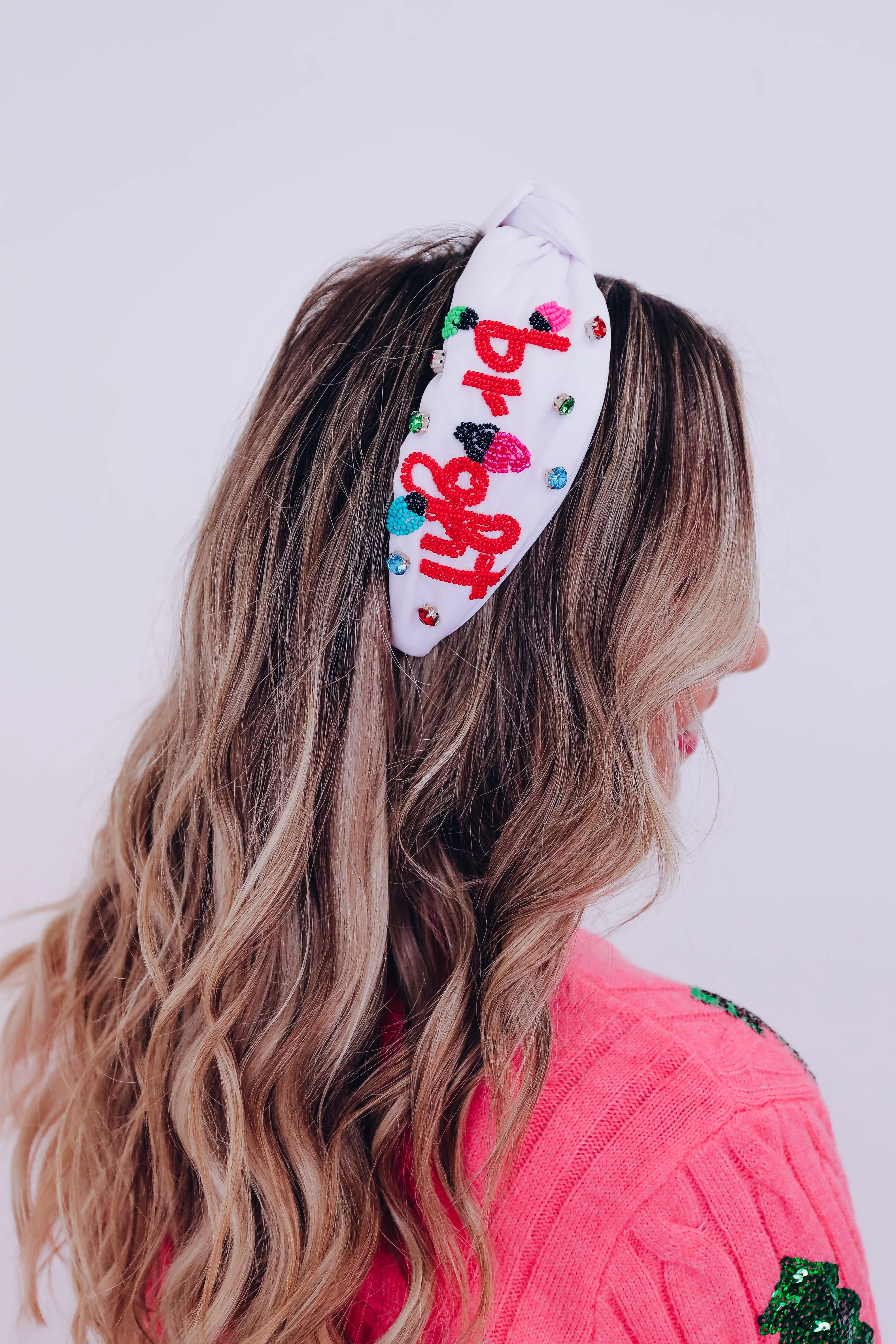 Merry And Bright Knotted Headband - White