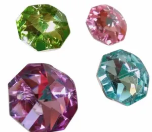 Metallic Pastel Colors Octagon Beads 30mm Chandelier Crystals, Pack of 4