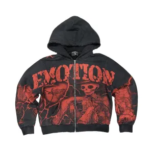 Mixed Emotion Acid Wash  "Deserted" Hoodie