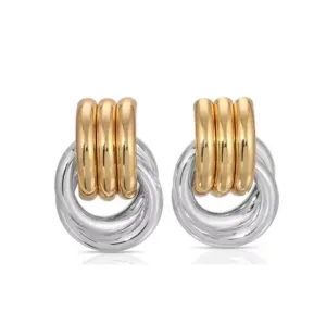 Mixed Metal Knot Earring