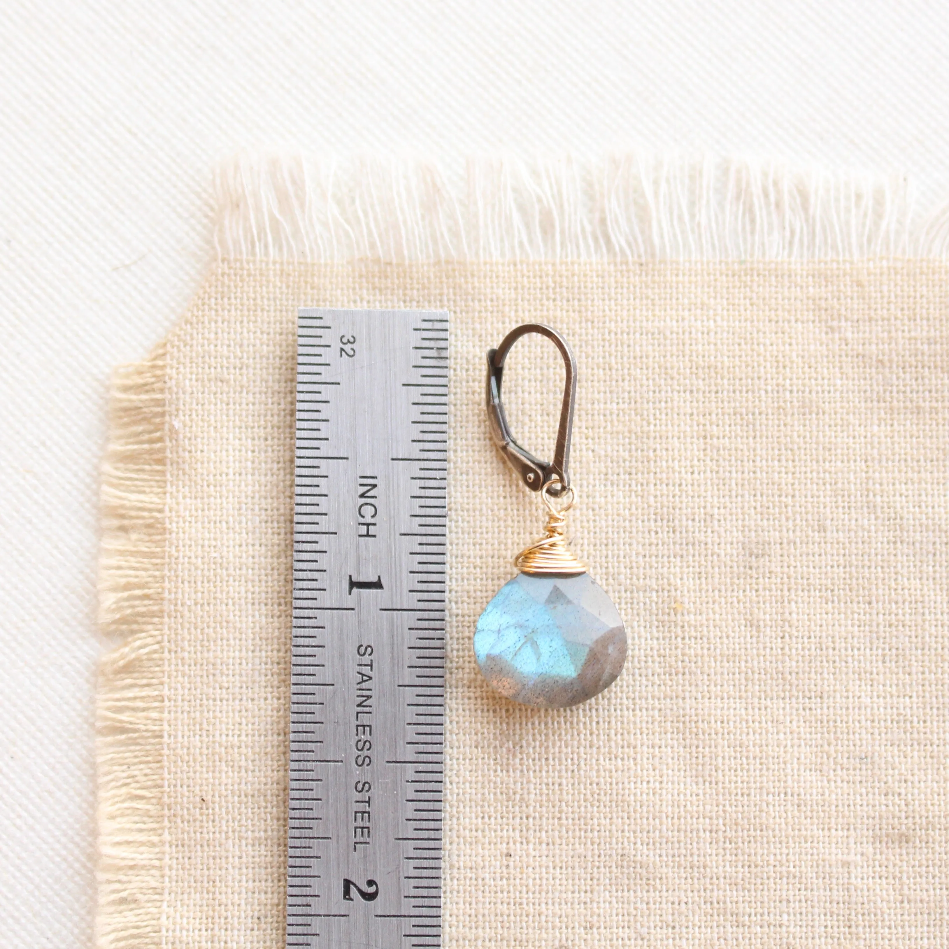 Mixed Metal Labradorite Drop Earrings