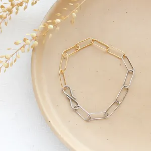 Mixed Metal Paperclip Bracelet