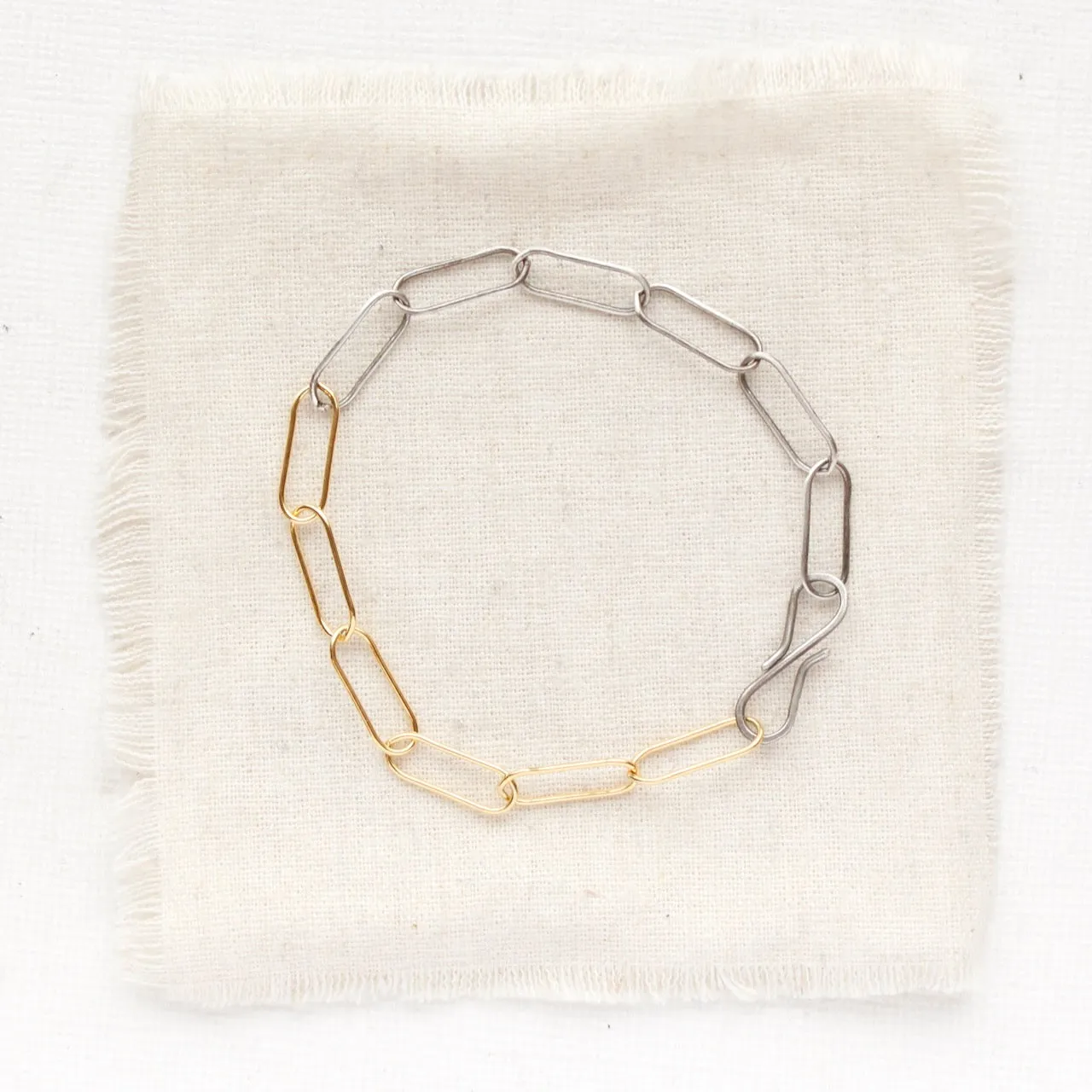 Mixed Metal Paperclip Bracelet