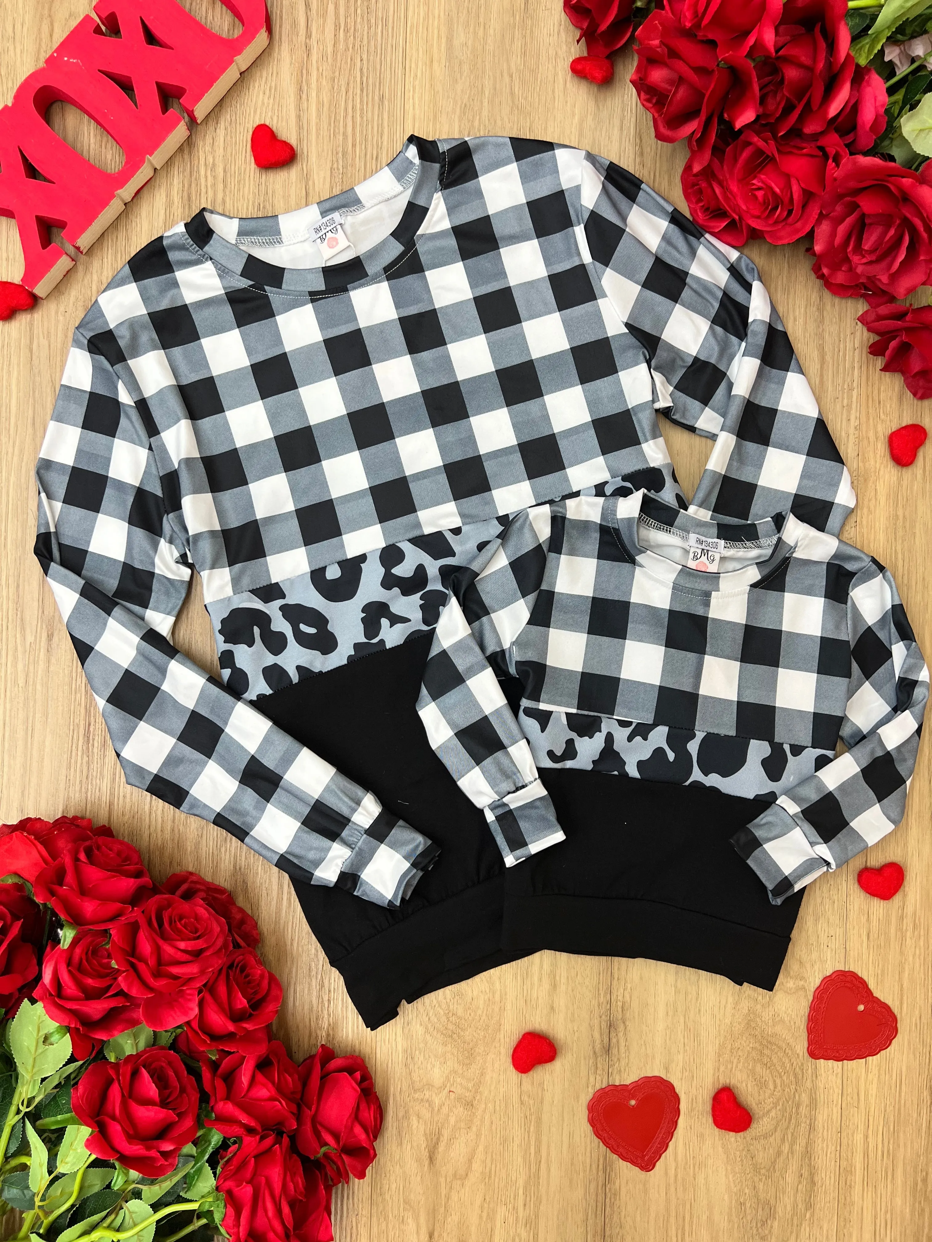 Mommy and Me Stand Out Plaid Colorblock Top