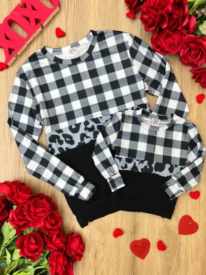 Mommy and Me Stand Out Plaid Colorblock Top