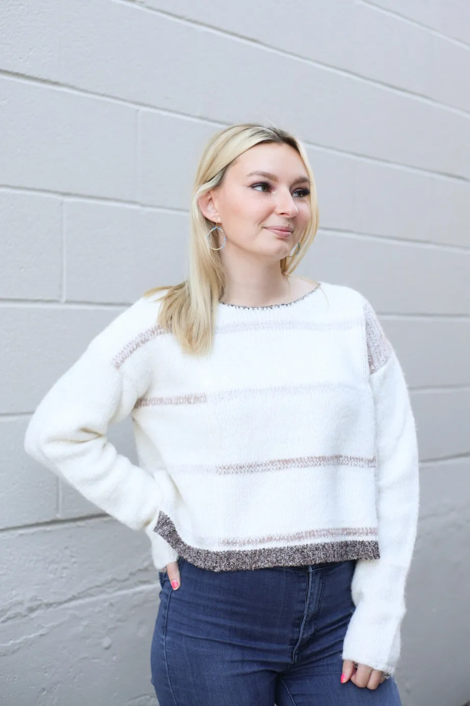 Mona Knit Stripe Pullover Sweater