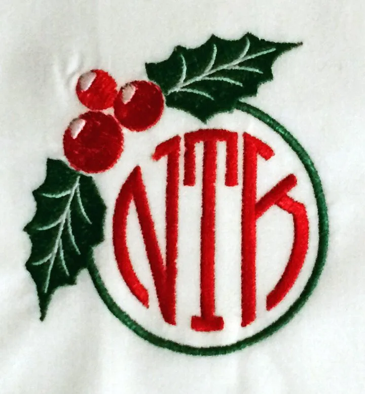 Monogrammed Holiday Coasters -Set of Four