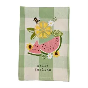 Mud Pie Embroidered Towels- Hello