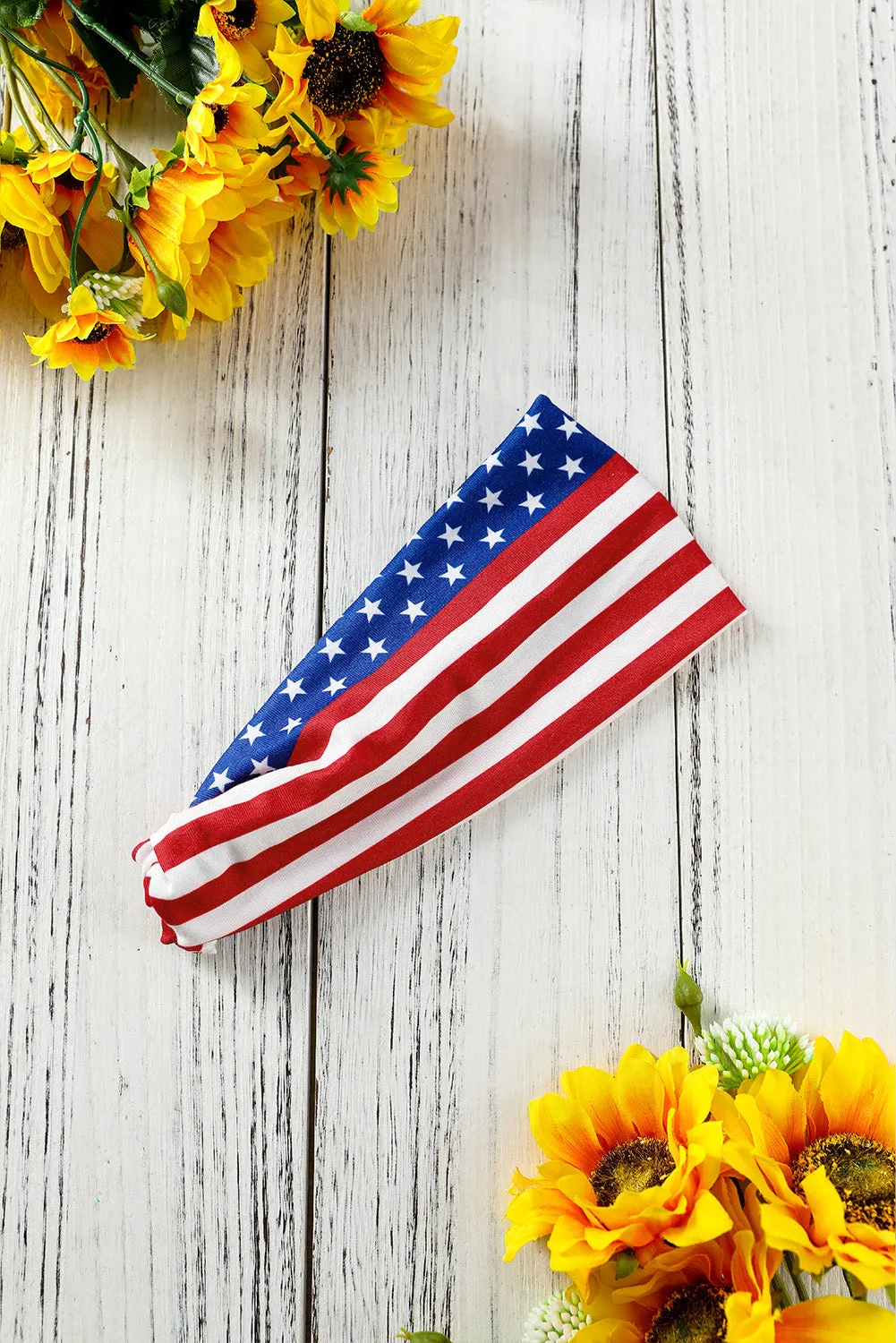 Multicolor American Flag Graphic Knotted Headband