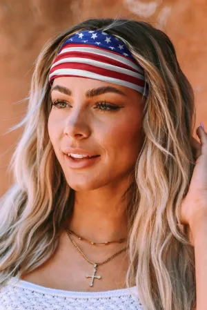 Multicolor American Flag Graphic Knotted Headband