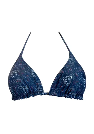 Navy Blue Panther Reversible Triangle Top