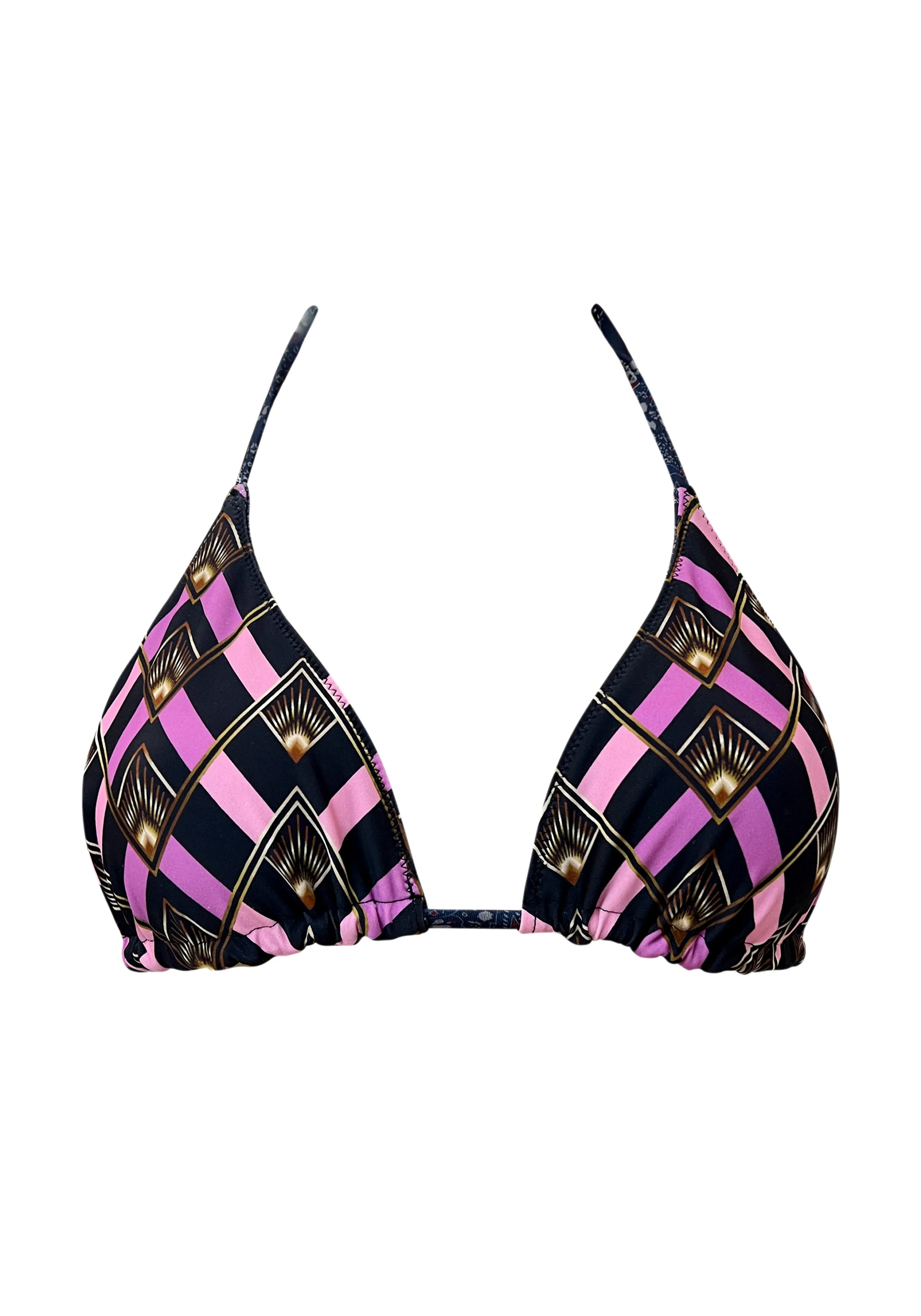 Navy Blue Panther Reversible Triangle Top