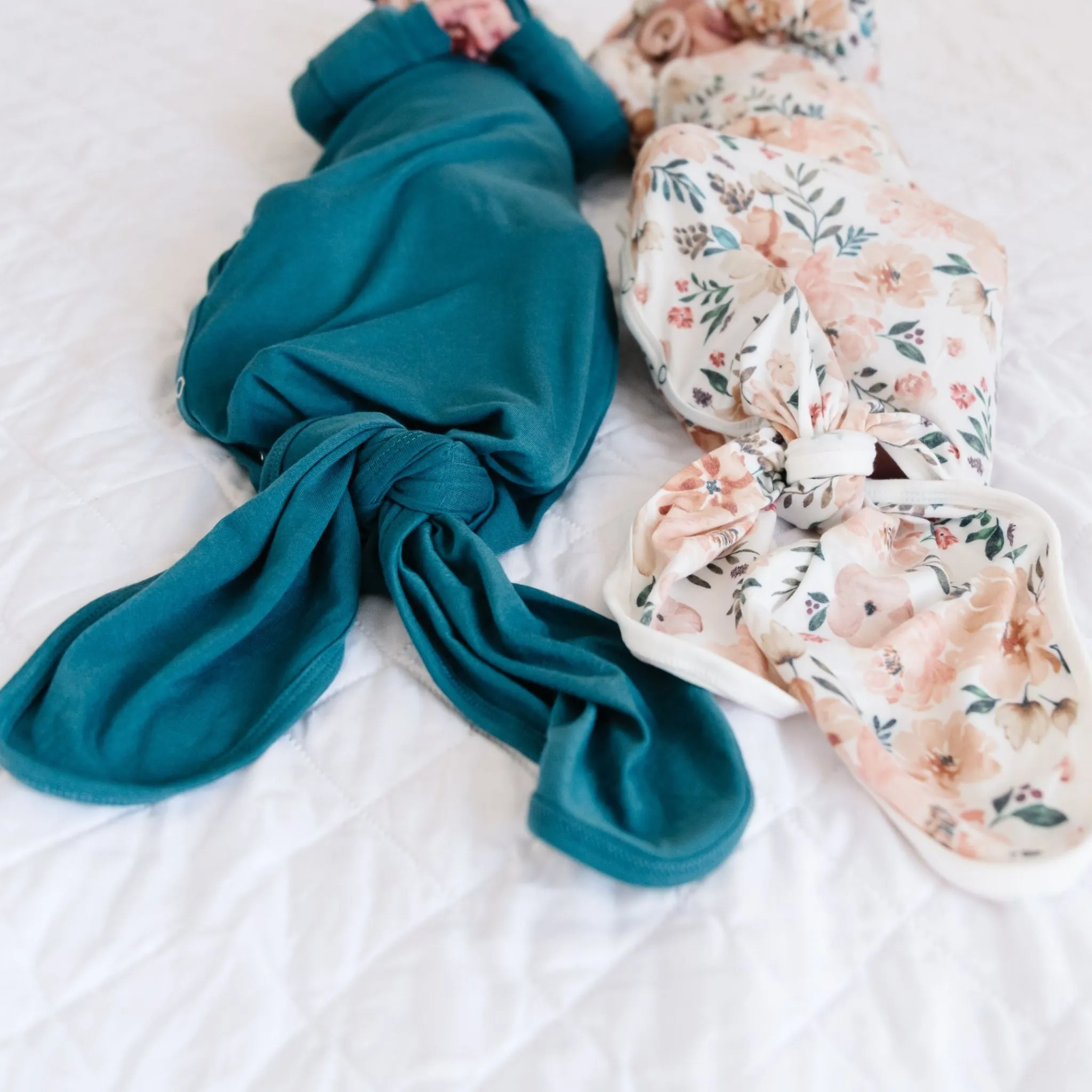 Newborn Knotted Gown - Steel