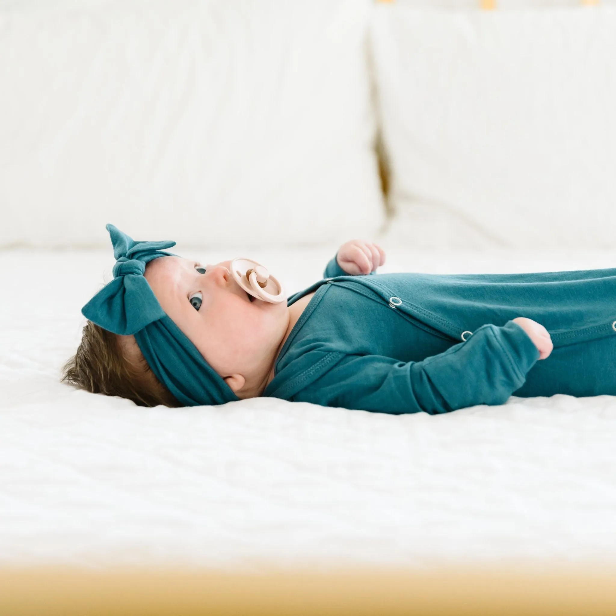 Newborn Knotted Gown - Steel